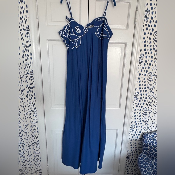 FARM Rio Dresses & Skirts - NWT FARM Rio Royal Blue Fish Dress with White Trim Size XL